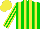 Silk - Green, yellow stripes, green, yellow striped sleeves, yellow cap