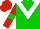 Silk - Green, white chevron, red sleeves, green armbands, red cap