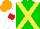 Silk - Green, yellow crossbelts, white sleeves, red armbands, orange cap