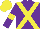Silk - Purple, yellow crossbelts and armbands, yellow cap