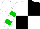 Silk - White and black quartered, green bars on white sleeves