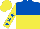 Silk - Royal blue and yellow halved horizontally, royal blue stars on yellow sleeves, yellow cap