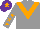 Silk - Grey, orange chevron, orange stars on sleeves, purple cap, orange star