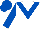 Silk - White, royal blue 'v', royal blue sleeves and cap