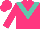 Silk - Hot pink, turquoise 'v', turquoise 'v' on sleeves
