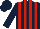 Silk - Dark blue, red stripes, dark blue sleeves, dark blue cap