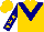 Silk - Gold, navy blue 'v', 'viers racing', gold stars on navy blue sleeves