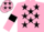 Silk - Pink, Black stars, armlets and stars on cap
