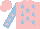 Silk - Pink, light blue stars, light blue sleeves, pink stars, pink cap