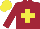 Silk - Maroon, yellow cross, cap