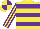 Silk - Yellow body, purple hooped, yellow arms, purple striped, yellow cap, purple quartered