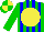 Silk - Green, blue stripes, yellow disc, quartered cap