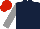 Silk - Dark blue, grey sleeves, red cap