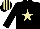 Silk - black, beige star, striped cap