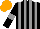 Silk - Black, grey stripes, black sleeves, grey armbands, orange cap
