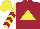 Silk - Maroon, Yellow Triangle, Maroon Chevrons On Yellow Sleeves, Yellow Cap