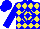 Silk - Blue and yellow diamonds, blue diamond frame, blue sleeves