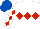 Silk - WHITE, RED triple diamond, diamonds on sleeves, ROYAL BLUE cap