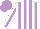 Silk - white, mauve stripes, white sleeves, mauve stripe, mauve cap