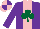 Silk - Purple, pink stripe, dark green shamrock, pink and purple quartered cap