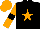 Silk - black, orange star, orange sleeves, black armlets, orange cap