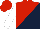 Silk - Red and dark blue halved diagonally, white sleeves, red cap