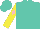 Silk - Turquoise, yellow sleeves, pink diamond