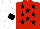 Silk - Red, black stars, white sleeves, black armlets and star on white cap