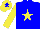 Silk - Blue, yellow star and sleeves, yellow cap, blue star