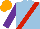 Silk - Light blue, red sash, purple sleeves, orange cap
