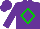 Silk - Purple, gold framed green diamond frame, purple cap