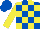 Silk - Royal blue and yellow check, yellow sleeves