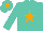 Silk - Turquoise, orange star, turquoise cap with orange star