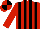 Silk - red, black stripes, red and black quartered cap