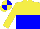 Silk - Yellow and  blue halved horizontally, quartered cap