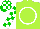 Silk - Lime green, white circle, green and white blocks on sleeves, green and white checked cap