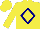 Silk - Yellow, navy blue diamond frame