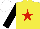 Silk - yellow, red star, black sleeves, white cap