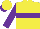 Silk - yellow, purple hoop, purple sleeves, yellow cap, purple peak