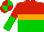 Silk - red and green halved horizontally, orange hoop, red and green halved sleeves, red and green quartered cap