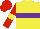 Silk - Yellow, purple hoop, red sleeves, yellow armbands, red cap