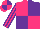 Silk - hot pink and purple quarters, hot pink sleeves, purple stripes, quartered cap