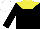 Silk - black, yellow yoke, white cap