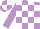 Silk - mauve and white checked, quartered cap