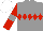Silk - Grey, red diamond hoop, red sleeves, grey armbands, white cap
