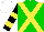 Silk - Green, yellow crossbelts, black sleeves, yellow hoops, white cap