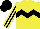 Silk - Yellow, black chevron hoop, black and yellow stripes sleeves, black cap