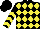 Silk - Black, yellow diamonds, yellow chevrons on sleeves