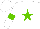 Silk - white, light green star, light green armbands