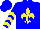Silk - Blue, yellow fleur de lys, yellow chevrons  on sleeves